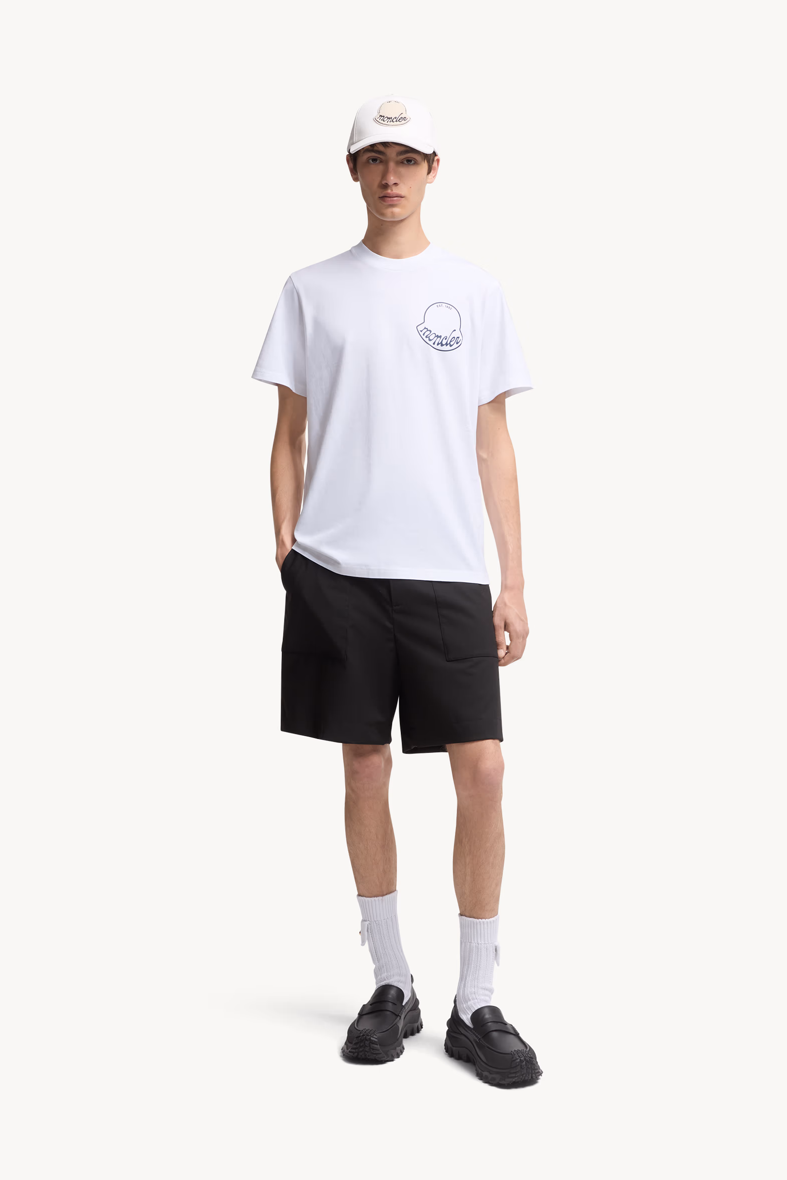 Logo Cotton T-Shirt Men White Moncler 0